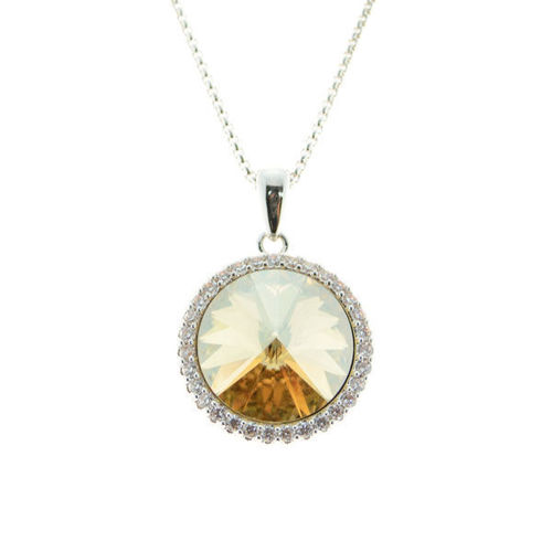 Picture of Crystal Round Shape Necklace. Topaz (203) Color