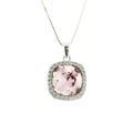 Picture of Crystal Square Shape Necklace. Amethyst (204) Color