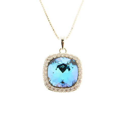 Picture of Crystal Square Shape Necklace. Hyacinth (229) Color