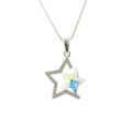 Picture of Crystal Star On Star Necklace. Crystal Aurore Boreale (001 Ab) Color