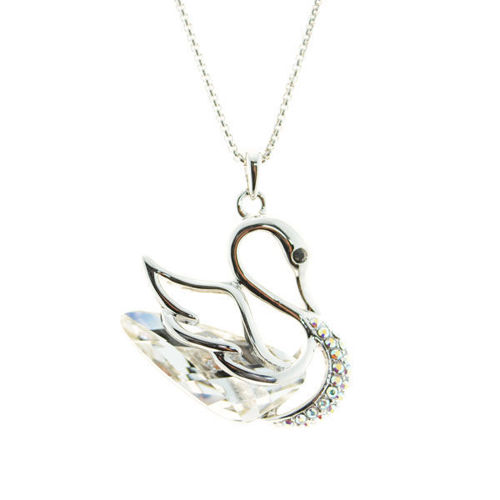 Picture of Crystal Swan Necklace. Crystal  Color