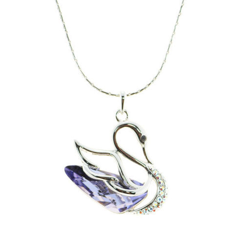 Picture of Crystal Swan Necklace. Montana (277) Color