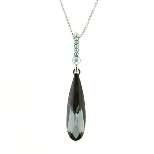 Picture of Crystal Teardrop Shape Necklace. Jet (280) Color