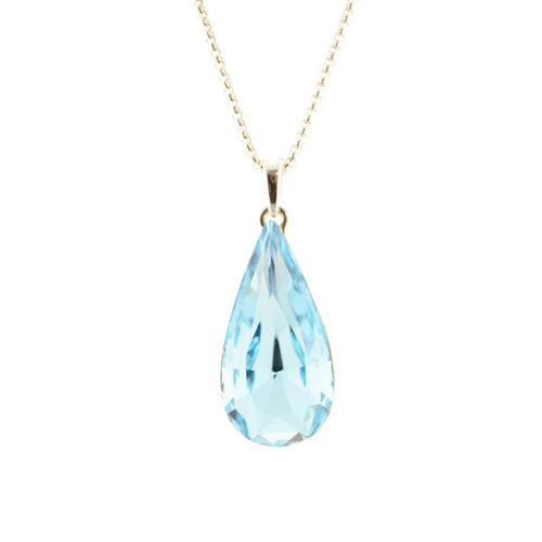 Picture of Crystal Teardrop Shape Necklace. Montana (263) Color