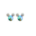 Picture of Crystal Mickey Mouse Sterling Silver Post Earrings. Crystal  Color