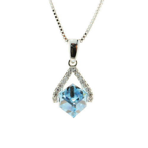 Picture of Crystal Necklace. Aquamarine (202) Color