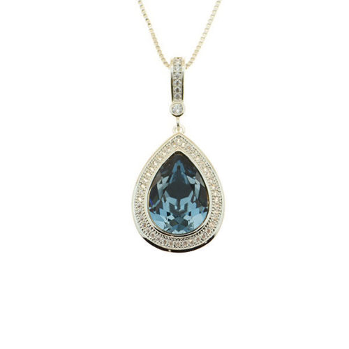 Picture of Crystal Oval Shape Necklace. Montana (207) Color