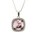 Picture of Crystal Square Shape Necklace. Amethyst (204) Color