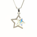 Picture of Crystal Star On Star Necklace. Crystal Aurore Boreale (001 Ab) Color