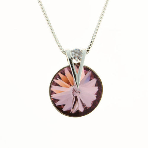 Picture of Crystal Round Shape Necklace. Amethyst (204) Color