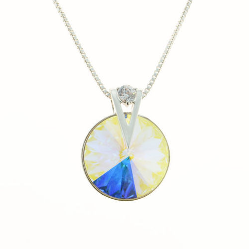 Picture of Crystal Round Shape Necklace. Crystal Aurore Boreale (001 Ab) Color