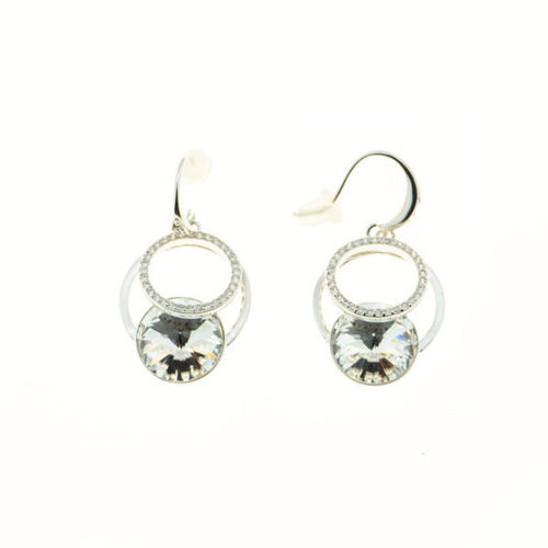 Picture of crystal double circle gangle hook earrings crystal color (001)