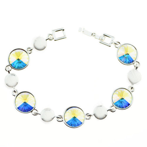 Picture of Crystal Oval Shape Design Bracelet. crystal (001) color