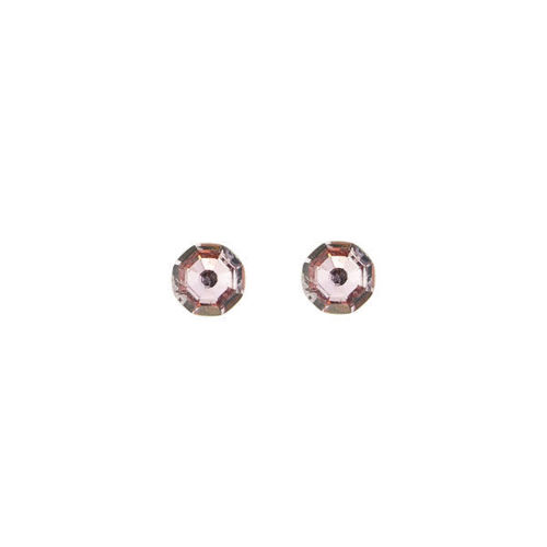 Picture of Crystal Octagonal Earrings Pierced Sterling Silver Post Amethyst (204)color