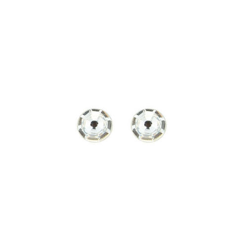 Picture of Crystal Octagonal Earrings Pierced Sterling Silver Post Crystal (001)color