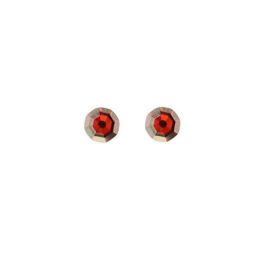Picture of Crystal Octagonal Earrings Pierced Sterling Silver Post Ruby (501)color