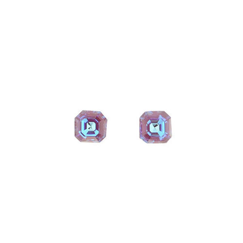 Picture of Crystal Octagonal ShapeEarrings Pierced Sterling Silver Post   (001REDM) Color