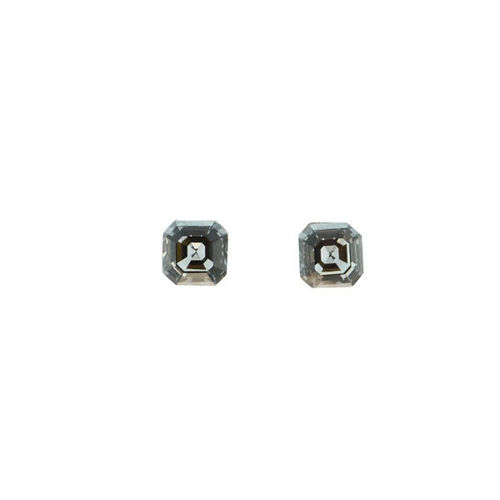 Picture of Crystal Octagonal ShapeEarrings Pierced Sterling Silver Post Crystal Silver Night (001SINI) Color