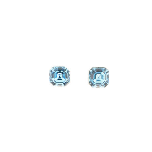 Picture of Crystal Octagonal ShapeEarrings Pierced Sterling Silver Post Light Turquoise (263) Color
