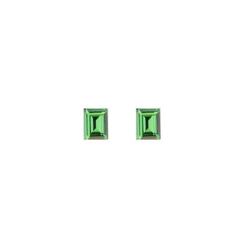 Picture of Crystal Rectangle Earrings Pierced Sterling Silver Post Fern Green (291) Color