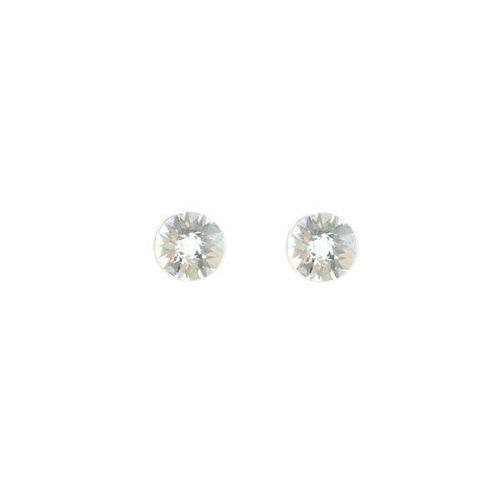 Picture of Crystal Round Earrings Pierced Sterling Silver Post Crystal (001) Color