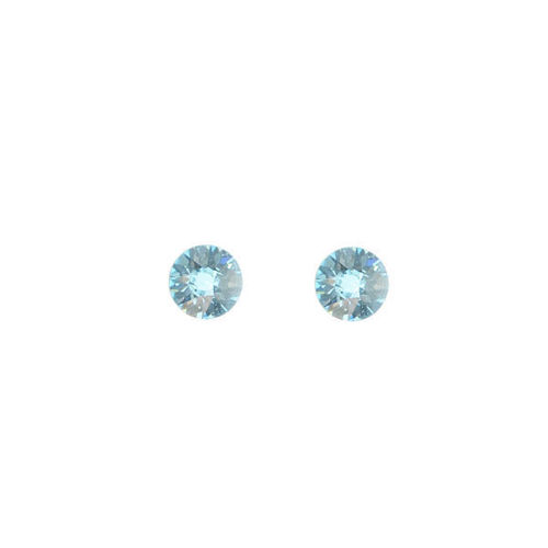 Picture of Crystal Round Earrings Pierced Sterling Silver Post Light Turquoise (263) Color