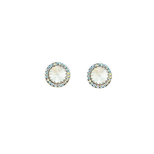 Picture of Crystal Round shape Earrings Pierced Sterling Silver Post Crystal (001) Color