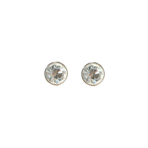 Picture of Crystal Round Shape Earrings Pierced Sterling Silver Post Crystal (001) Color