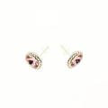 Picture of Crystal Round shape Earrings Pierced Sterling Silver Post Crystal Amethyst (204) Color