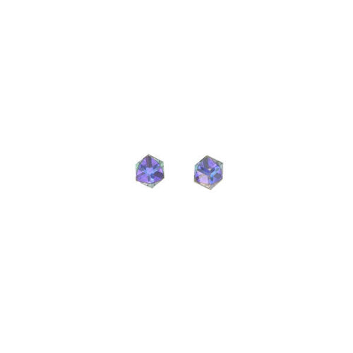 Picture of Crystal Solid Square Earrings Pierced Sterling Silver Post Purple Velvet (277)Color