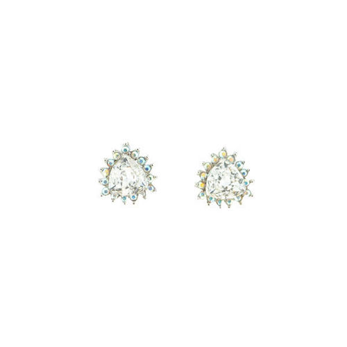 Picture of Crystal triangle shape Earrings Pierced Sterling Silver Post Crystal (001)Color