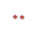 Picture of Crystal Earrings Solid Square Shape Pierced Sterling Silver Post Ruby (501) Color