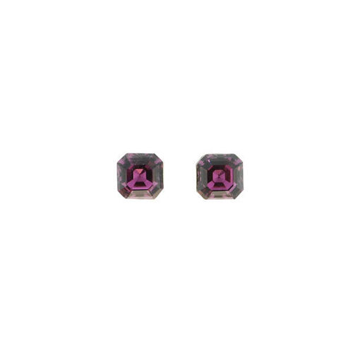Picture of Crystal Octagonal Shape Earrings Pierced Sterling Silver Post Amethyst (204) Color