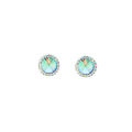 Picture of Crystal Round shape Earrings Pierced Sterling Silver Post Crystal Vitrail Medium (001VM) Color