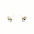 Picture of Crystal Round shape Earrings Pierced Sterling Silver Post Crystal Vitrail Medium (001VM) Color