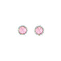 Picture of Crystal Round shape Earrings Pierced Sterling Silver Post Rose (209) Color