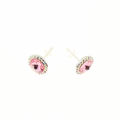 Picture of Crystal Round shape Earrings Pierced Sterling Silver Post Rose (209) Color