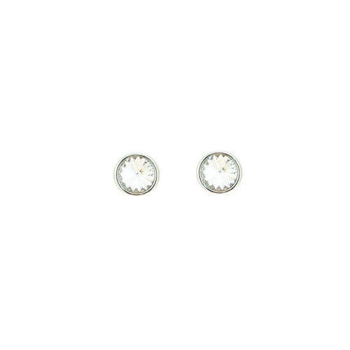 Picture of Crystal Round Shape Earrings Pierced Sterling Silver Post   Crystal (001) Color