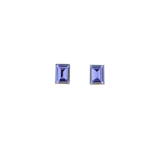 Picture of Crystal Rectangle Earrings Pierced Sterling Silver Post Purple Velvet (277) Color