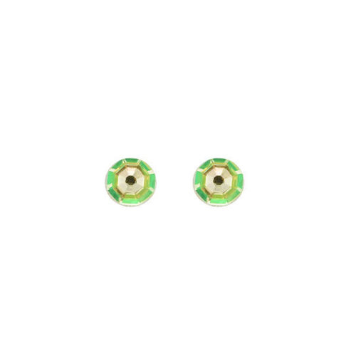 Picture of Crystal Octagonal Earrings Pierced Sterling Silver Post Crystal Golden Green (001GSHL)color