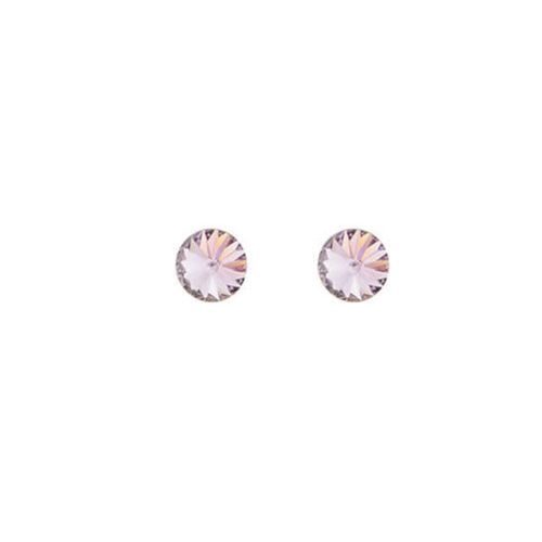 Picture of Crystal Round Earrings Pierced Sterling Silver Post Amethyst (204) Color