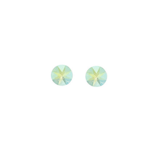 Picture of Crystal Round Earrings Pierced Sterling Silver Post Aquamarine (202) Color