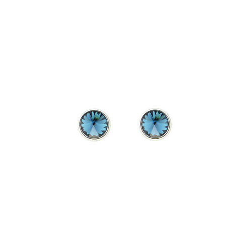 Picture of Crystal Round Shape Earrings Pierced Sterling Silver Post Montana (207) Color